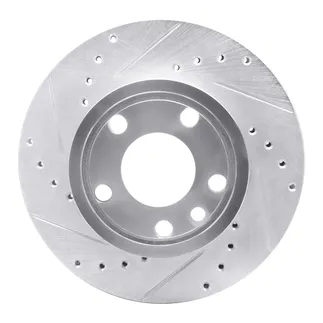 R1 Concepts EDZ-74040L Brake Rotor Drilled and Slotted Silver